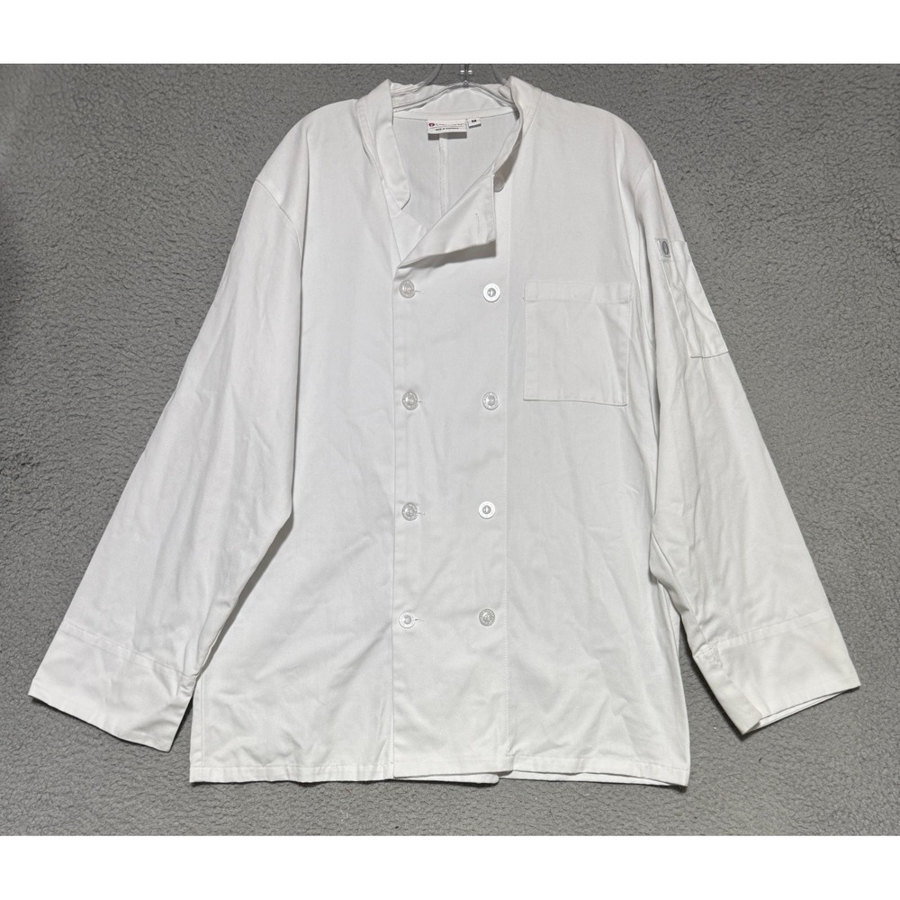 Chef Works long sleeve White Coat Jacket Mens Size Medium
